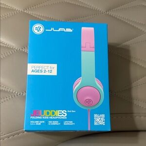JLab JBuddies Kids Over-Ear Headphones - Pink and Green